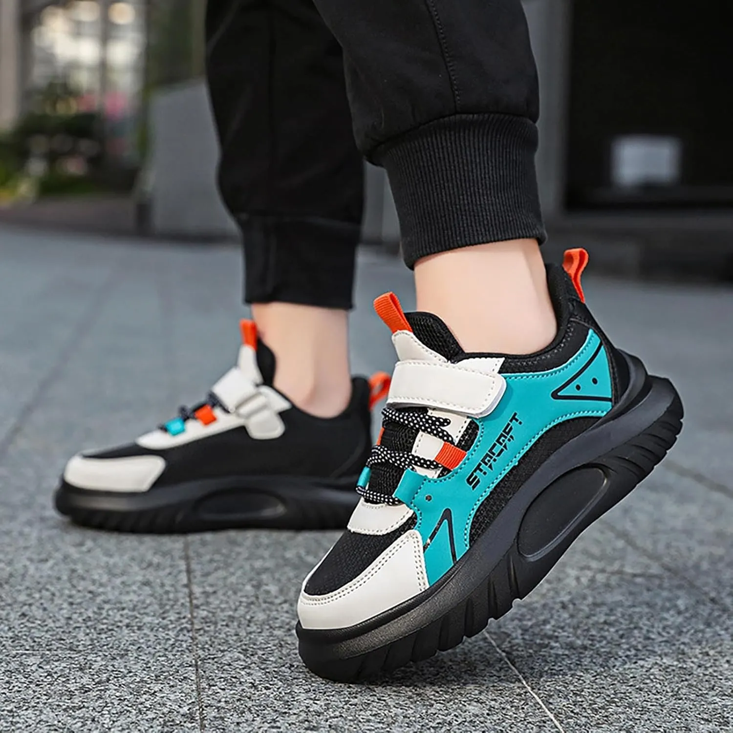 Kids Breathable Hiking Sneakers Toddler Boys Girls Athletic Casual Running Lace-Up Breathable School Trainers Shoes
