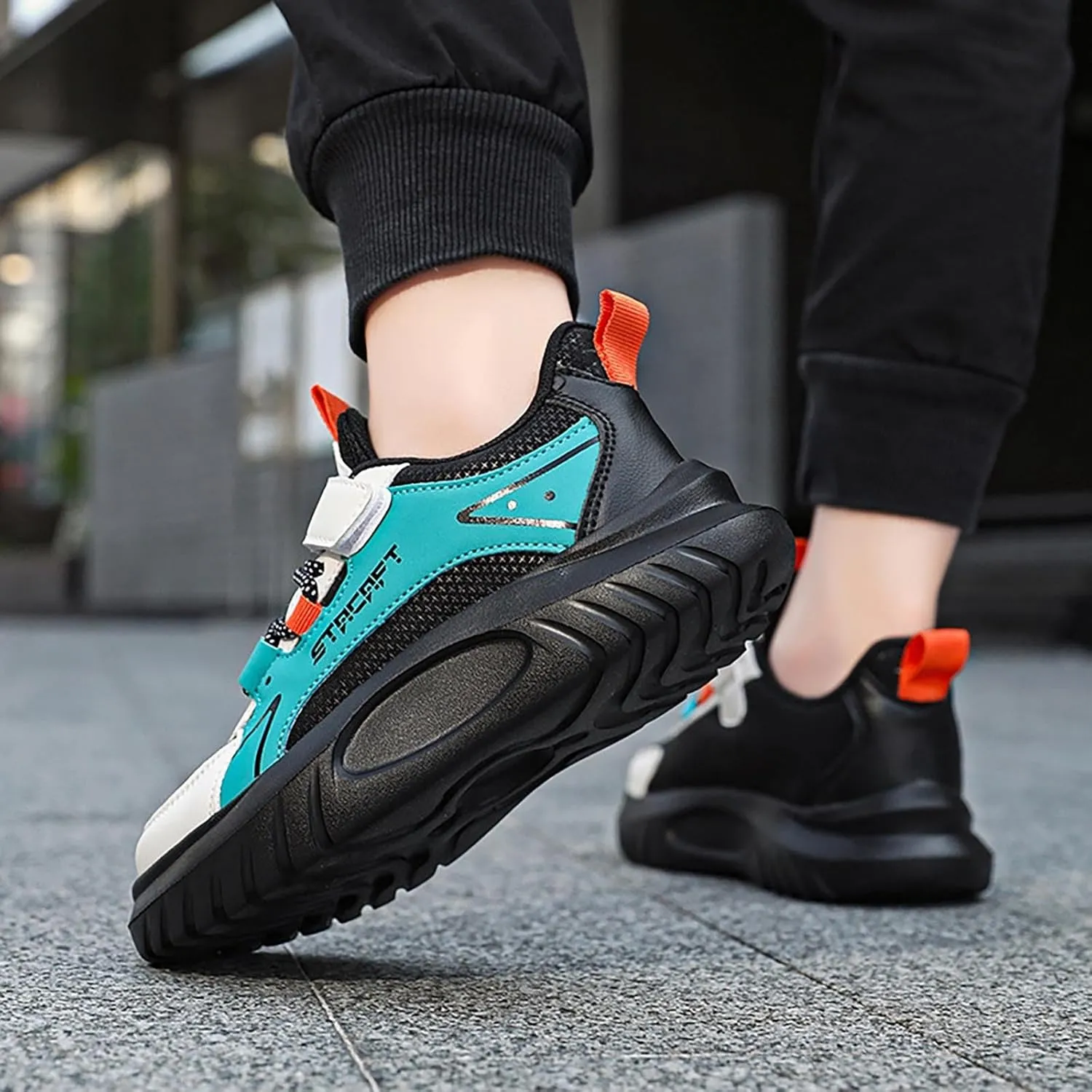 Kids Breathable Hiking Sneakers Toddler Boys Girls Athletic Casual Running Lace-Up Breathable School Trainers Shoes