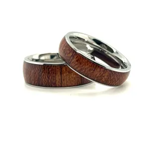 Koa Wood Stainless Steel Ring