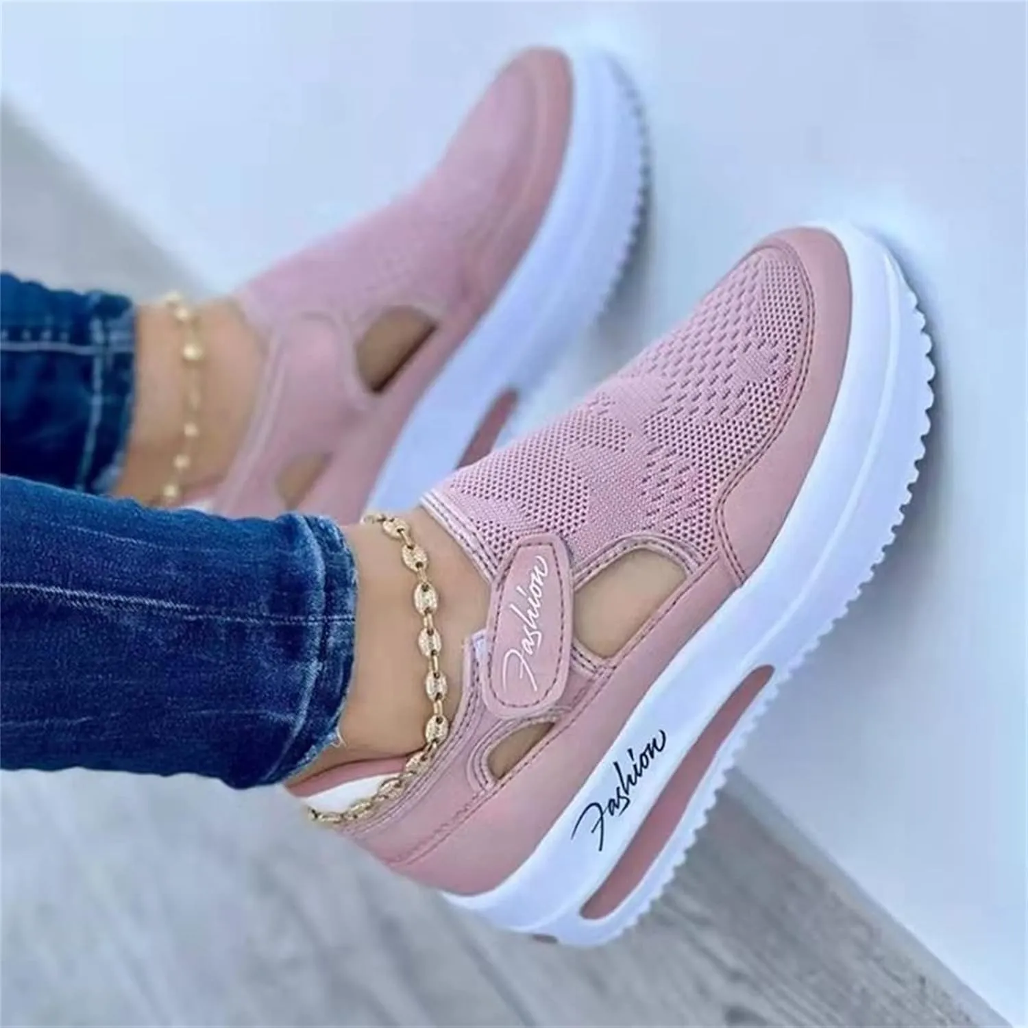 Ladmiple Shoes For Women Sneakers Slip Ons Leather Shoes Fashion Casual Dressy Summer Platform Flats Walking Loafers