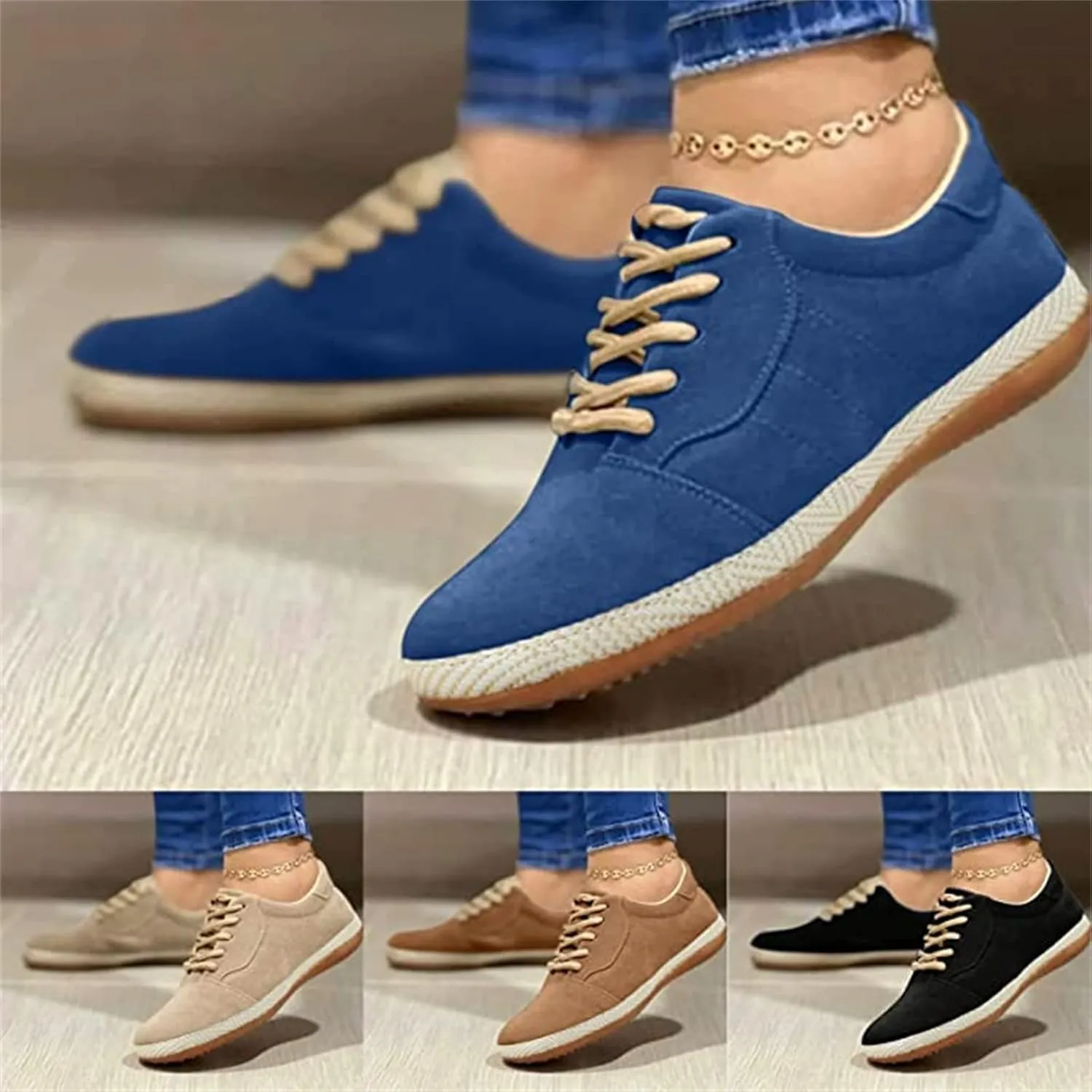 Ladmiple Shoes For Women Sneakers Slip Ons Leather Shoes Fashion Casual Dressy Summer Platform Flats Walking Loafers