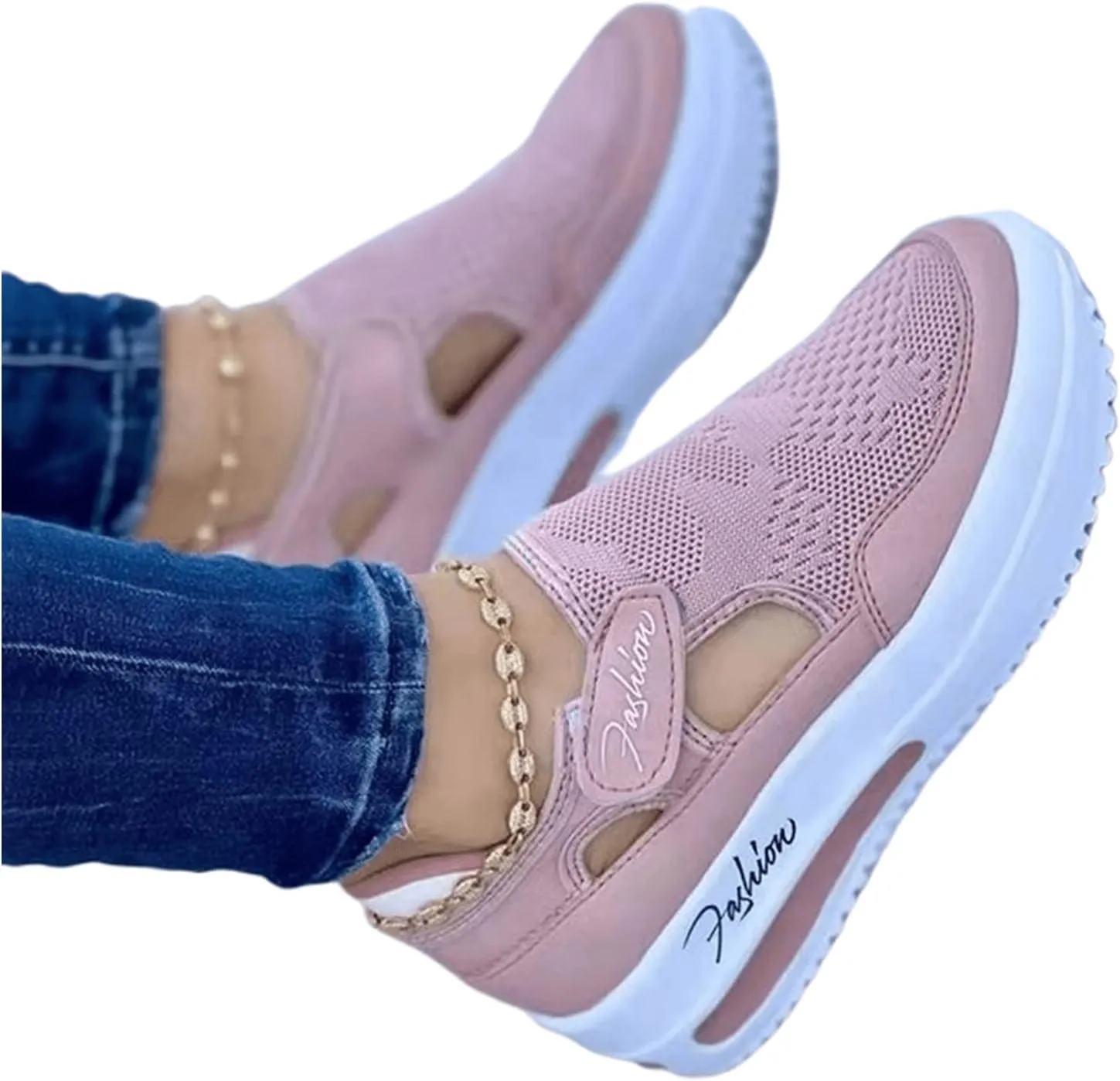 Ladmiple Shoes For Women Sneakers Slip Ons Leather Shoes Fashion Casual Dressy Summer Platform Flats Walking Loafers