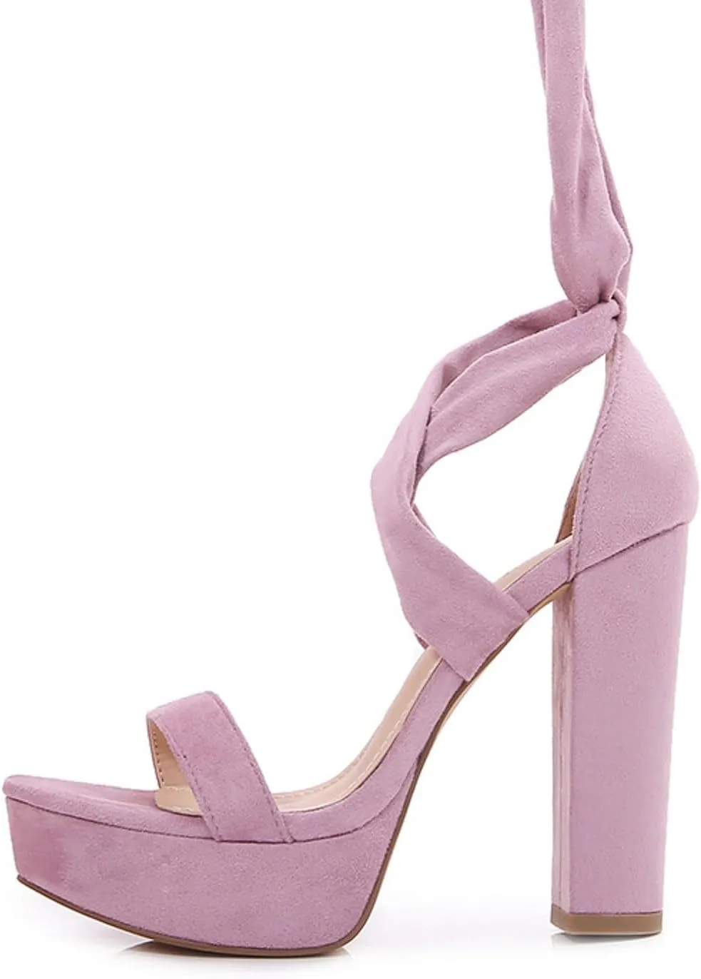 Large Size New Suede Strap High Heels Women's Solid Color Fish Mouth Platform Bag Double Hiking Sandals Women Size 9