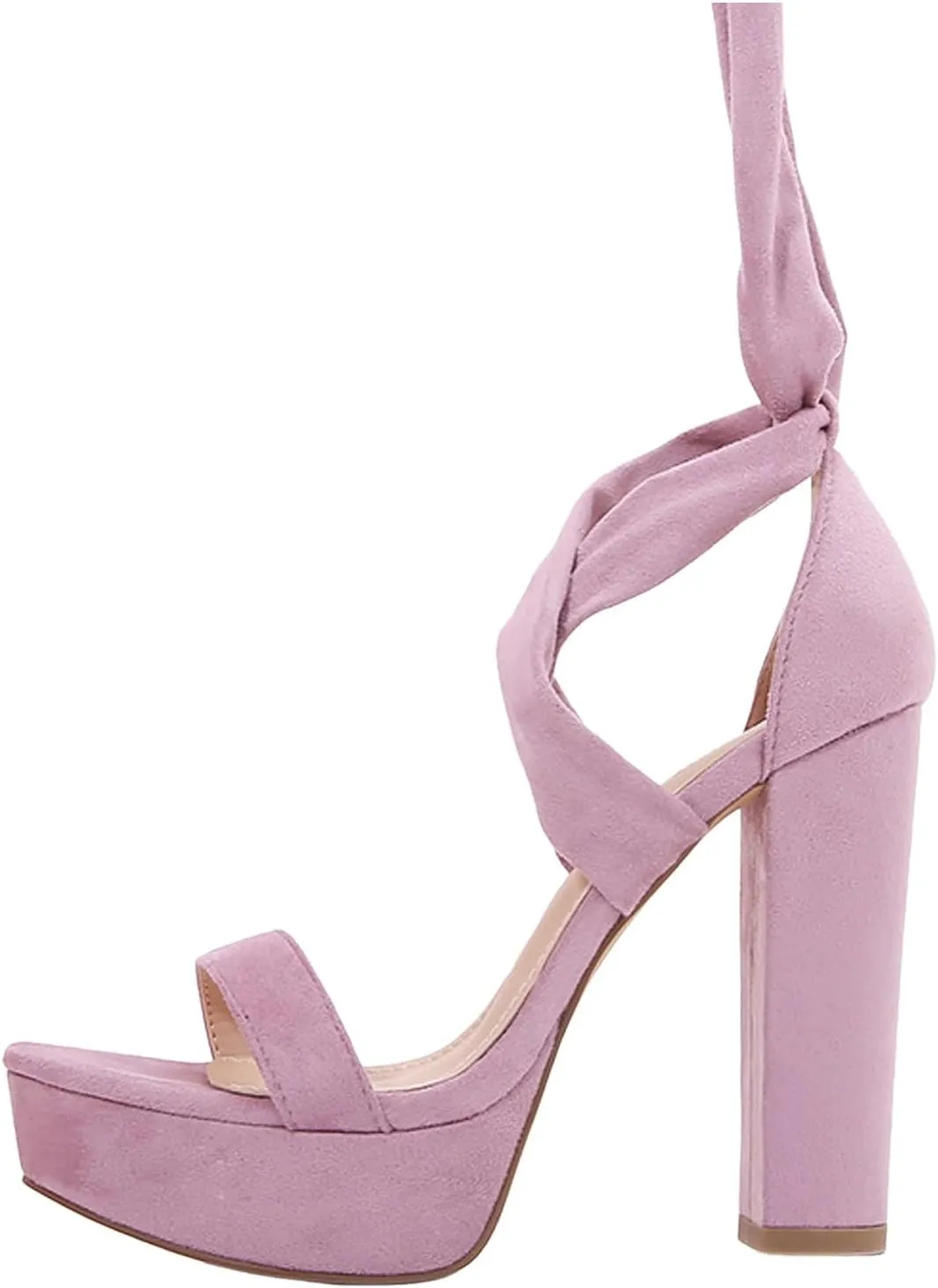 Large Size New Suede Strap High Heels Women's Solid Color Fish Mouth Platform Bag Double Hiking Sandals Women Size 9