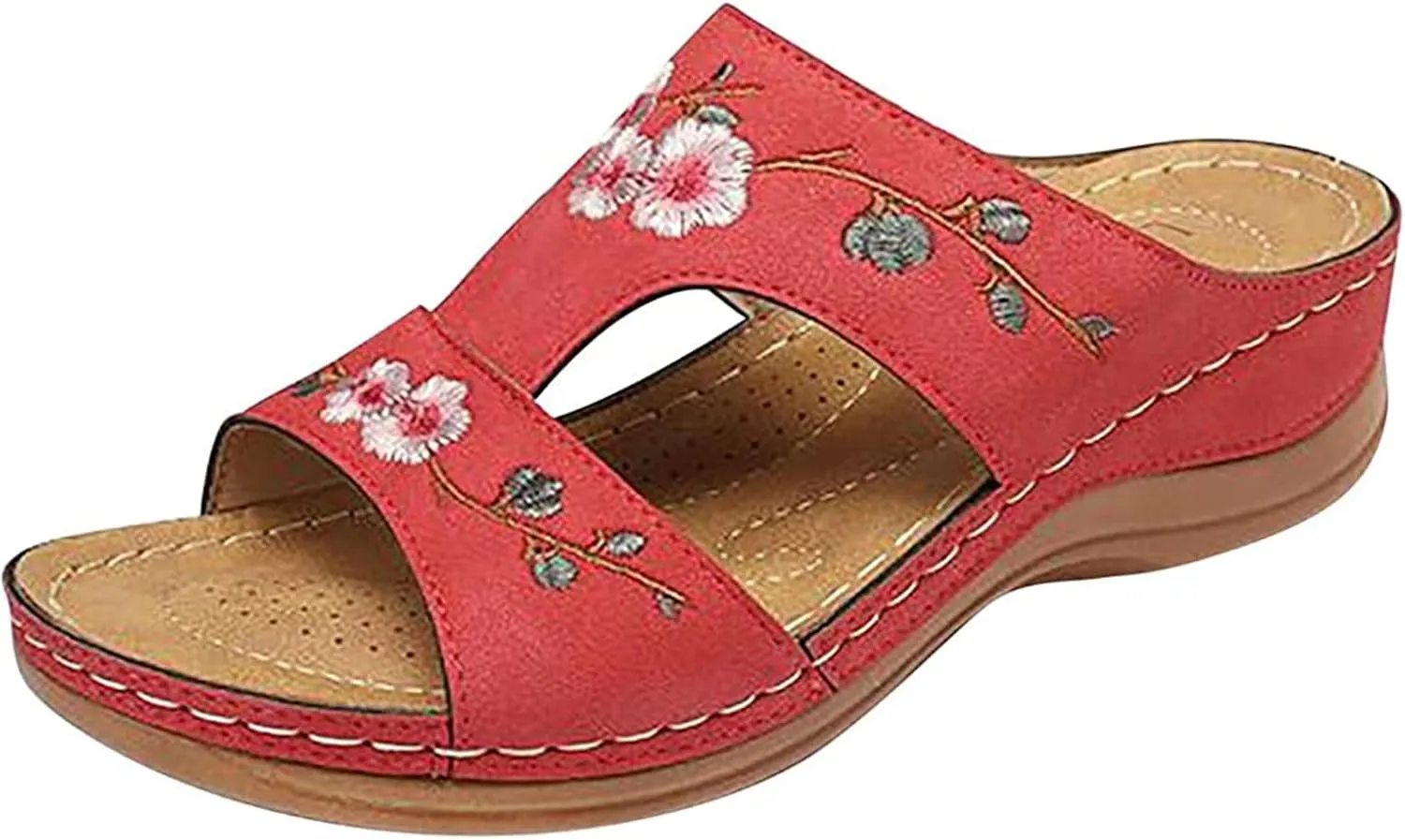 Lausiuoe Orthopedic Dress Sandals For Women Plantar Fasciitis Comfortable Walking Casual Summer Arch Support Orthotic Slides