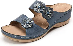 Lausiuoe Orthopedic Sandals For Women Arch Support Slide In Comfortable Wide Width Orthotic Casual Dressy Summer Sandals