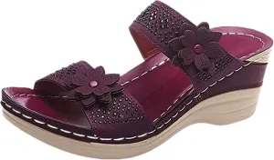 Lausiuoe Orthopedic Sandals For Women Dressy Fashion Slip On Orthotic Flip Flops With Comfort Plantar Fasciitis Arch Support