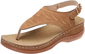 Lausiuoe Orthopedic Sandals For Women Dressy Summer Orthotic Flip Flops Comfortable Slippers with Arch Support For Flat Feet