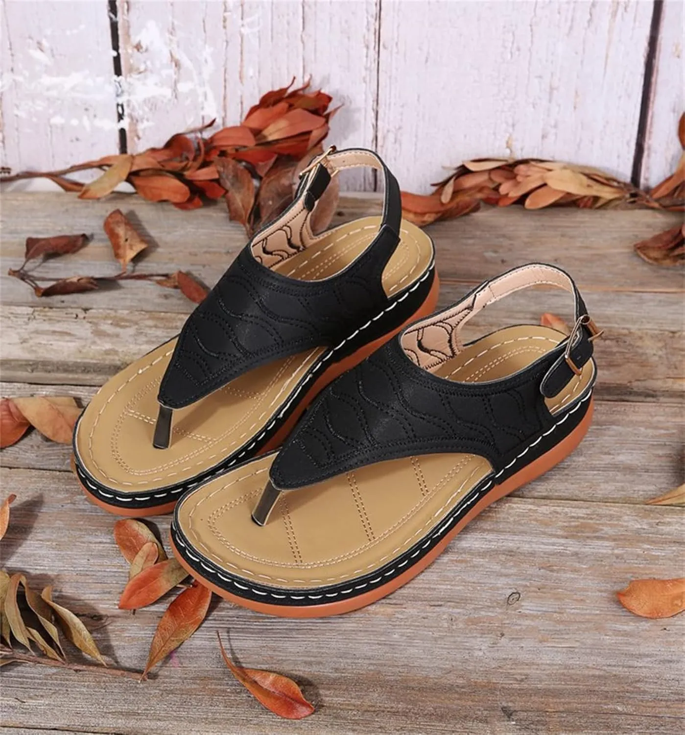 Lausiuoe Orthopedic Sandals For Women Dressy Summer Orthotic Flip Flops Comfortable Slippers with Arch Support For Flat Feet