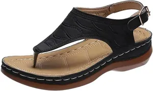 Lausiuoe Orthopedic Sandals For Women Dressy Summer Orthotic Flip Flops Comfortable Slippers with Arch Support For Flat Feet