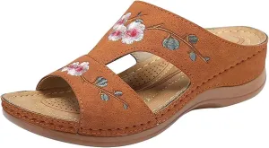 Lausiuoe Orthopedic Sandals For Women Elegant Comfortable Plantar Fasciitis Arch Support Open Toe Orthotic Slides Flip Flops