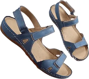 Lausiuoe Orthopedic Sandals For Women Plantar Fasciitis Arch Heel Support Comfortable Open Toe Orthotic Slides Flip Flops