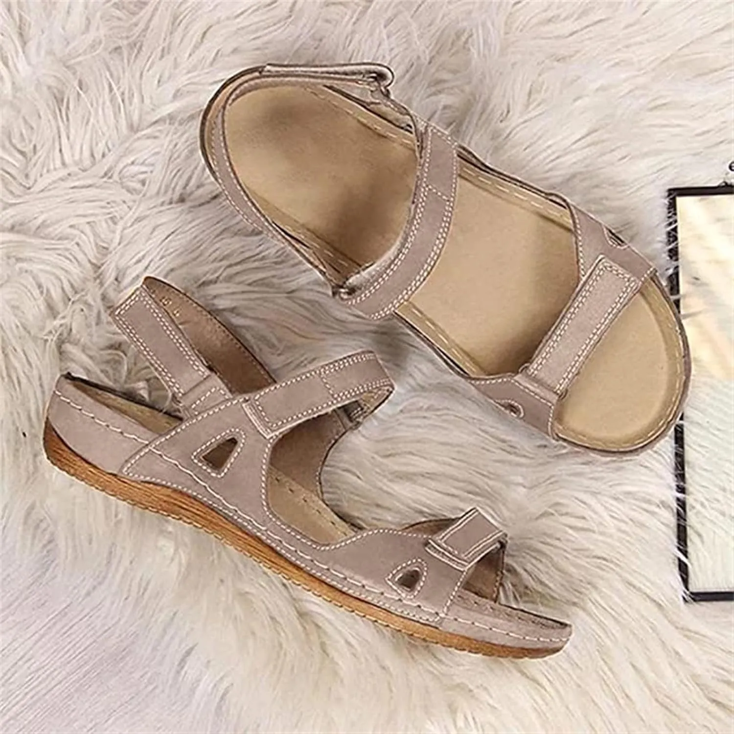 Lausiuoe Orthopedic Sandals For Women Plantar Fasciitis Arch Heel Support Comfortable Open Toe Orthotic Slides Flip Flops