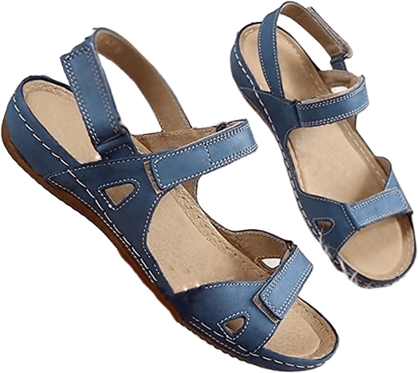 Lausiuoe Orthopedic Sandals For Women Plantar Fasciitis Arch Heel Support Comfortable Open Toe Orthotic Slides Flip Flops