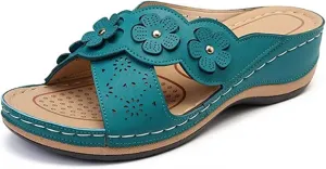 Lausiuoe Orthopedic Sandals For Women Plantar Fasciitis Arch Heel Support Orthotic Flip Flops Dressy Summer Comfort Slides