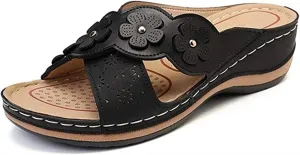 Lausiuoe Orthopedic Sandals For Women Plantar Fasciitis Arch Heel Support Orthotic Flip Flops Dressy Summer Comfort Slides