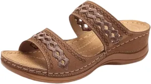 Lausiuoe Orthopedic Sandals For Women Plantar Fasciitis Arch Heel Support Orthotic Flips Flops Flat feet Comfortable Slides