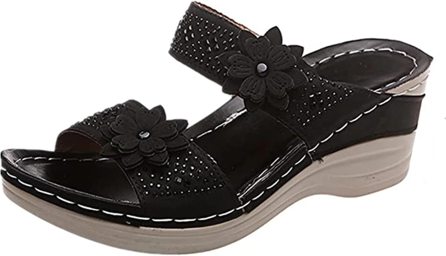 Lausiuoe Orthopedic Sandals For Women Plantar Fasciitis Arch Heel Support Slides Slippers Comfort Wedge Orthotic Flip Flops