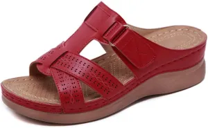 Lausiuoe Orthopedic Sandals Women Dressy Summer Flat Slides Comfy Casual Walking Shoes Orthotic Flip Flops With Arch Support