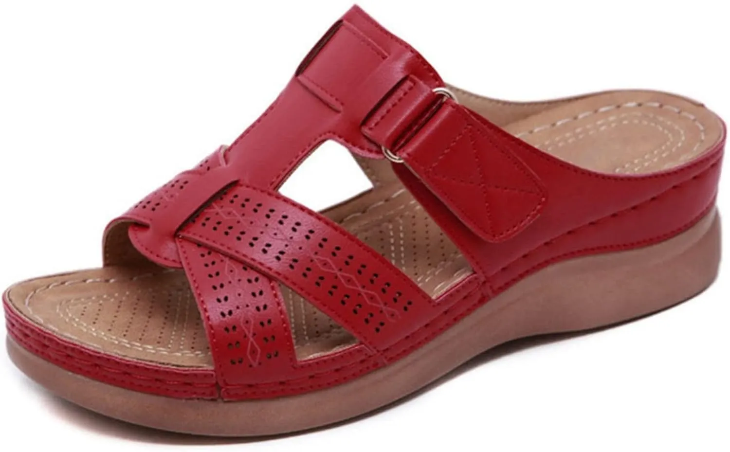 Lausiuoe Orthopedic Sandals Women Dressy Summer Flat Slides Comfy Casual Walking Shoes Orthotic Flip Flops With Arch Support
