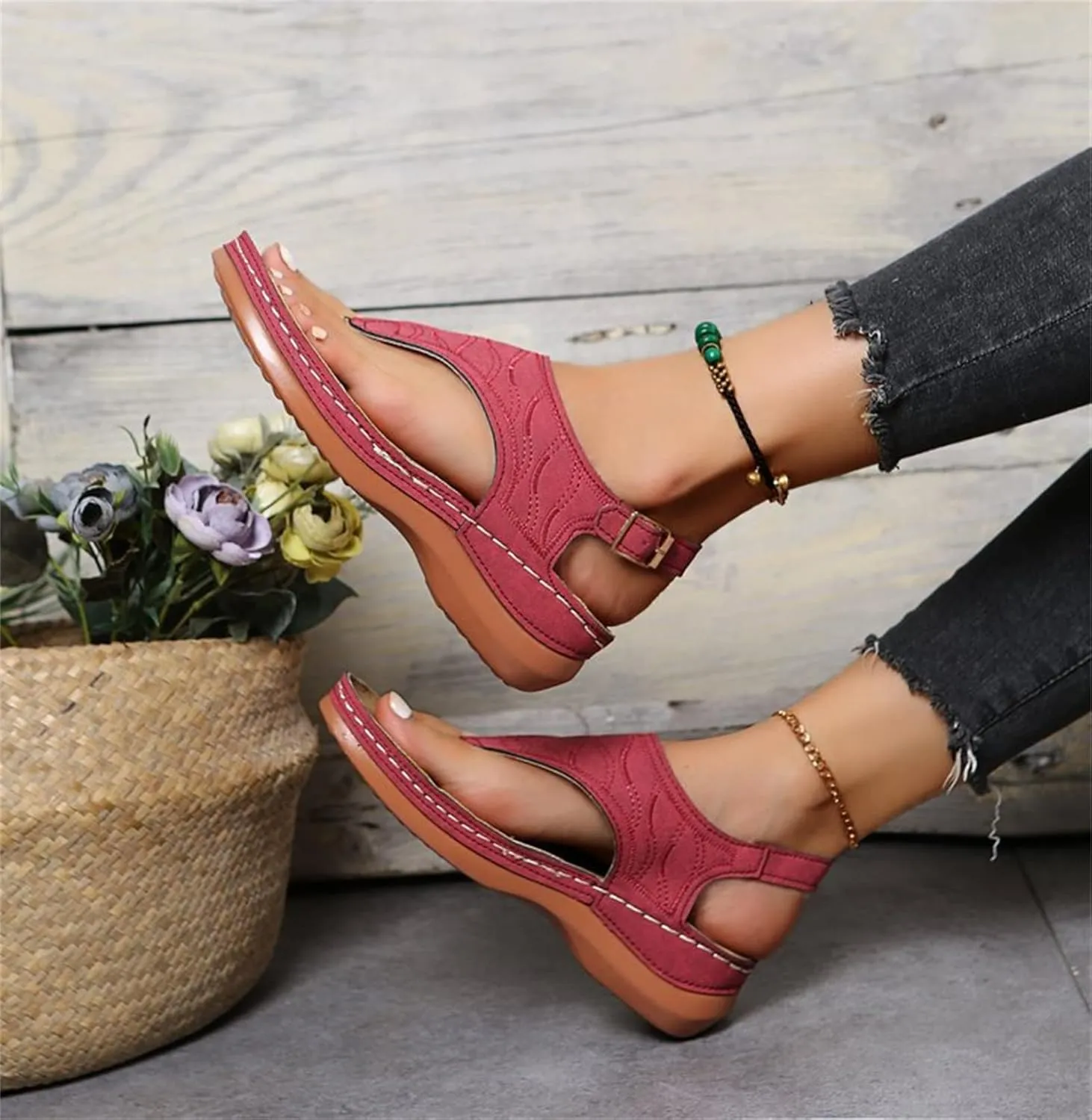 Lausiuoe Orthotic Sandals For Women Dressy Orthopedic Slides Comfort Plantar Fasciitis Arch Support Slip on Thong Flip Flops