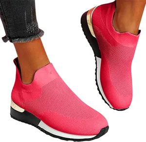Lausiuoe Slip On Sneakers Women Wide Width Walking Tennis Shoes Running Slip On Lightweight Gym Athletic Workout Shoes