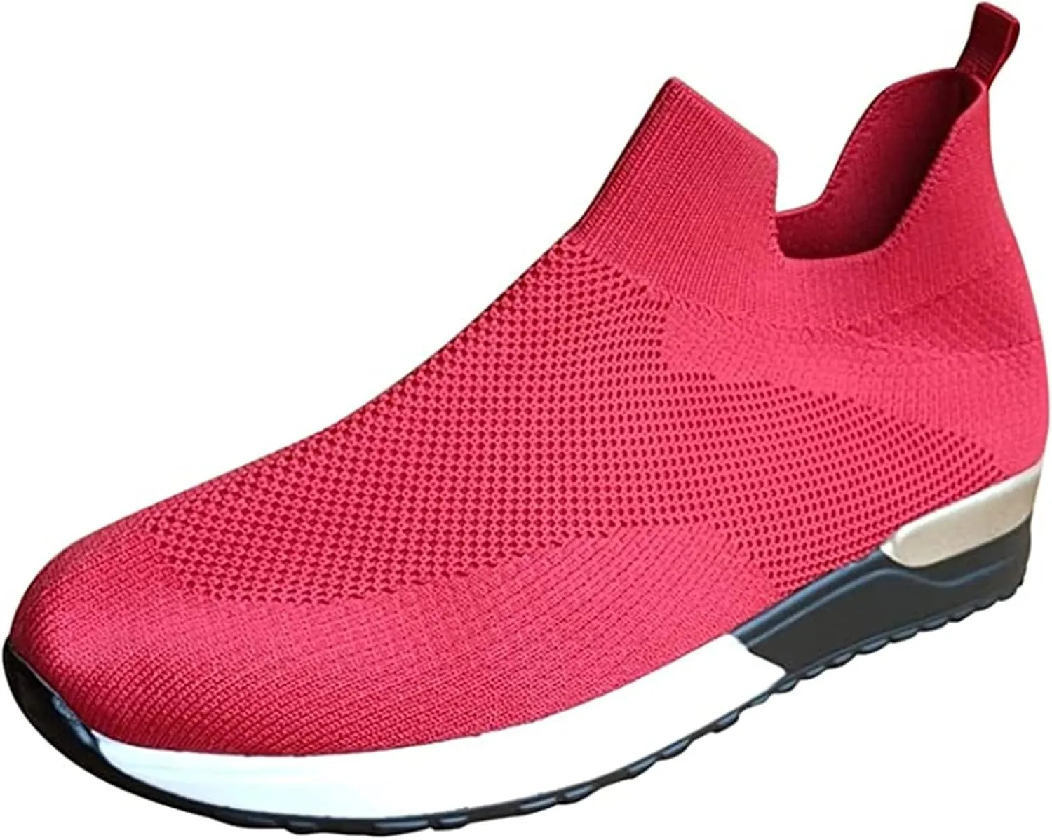 Lausiuoe Slip On Sneakers Women Wide Width Walking Tennis Shoes Running Slip On Lightweight Gym Athletic Workout Shoes