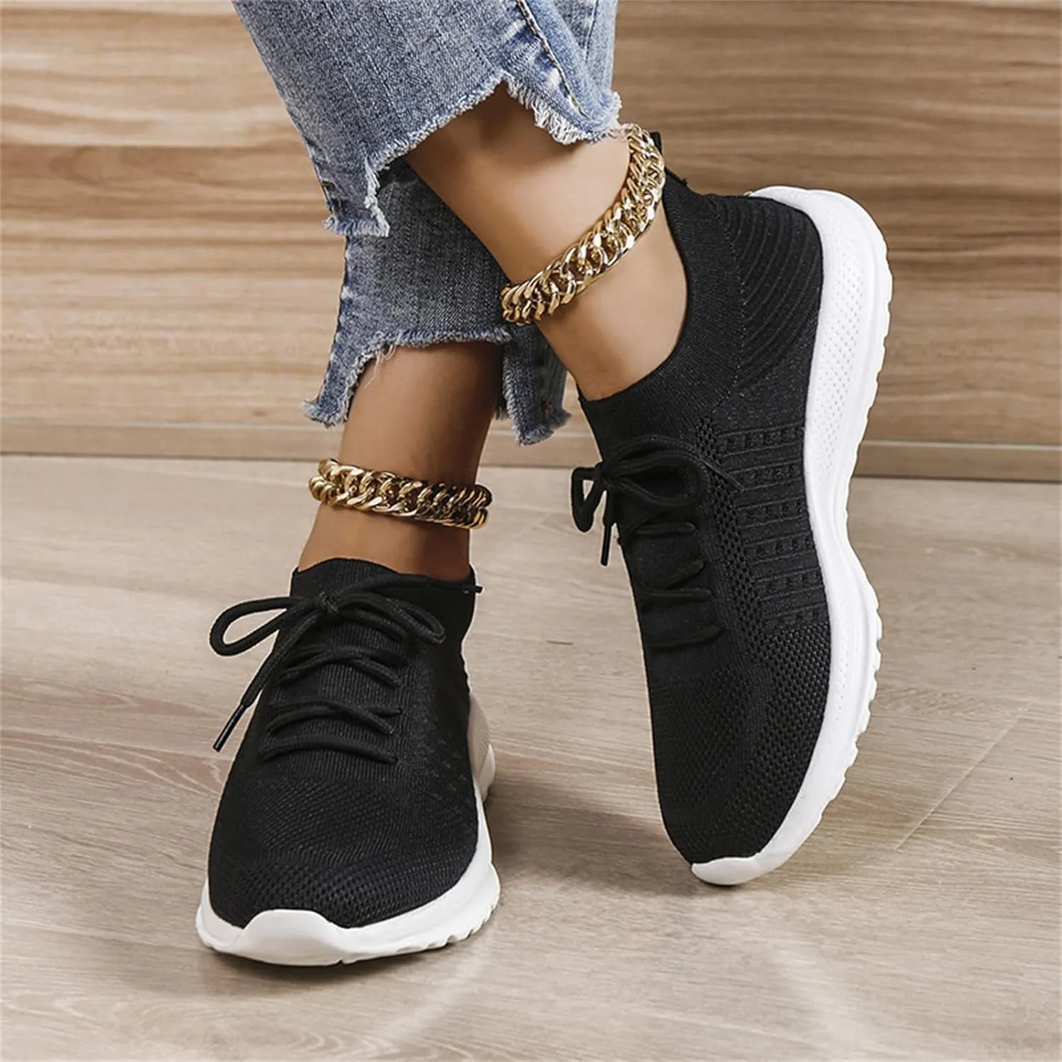 Lausiuoe Slip On Sneakers Women Wide Width Walking Tennis Shoes Running Slip On Lightweight Gym Athletic Workout Shoes