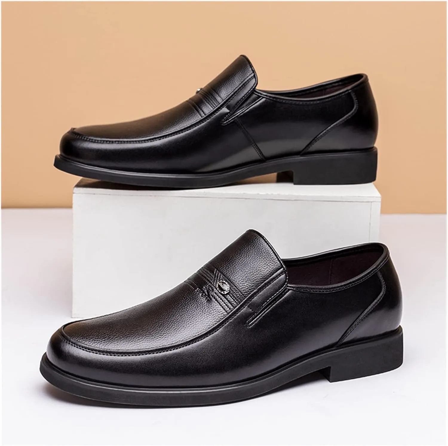 LAZIRO British Business Casual Men's Autumn and Winter Leather Shoes Breathable Soft Bottom Comfortable Loafers Formal Leather Shoes