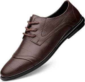 LAZIRO First Layer Cowhide Driving Business Leather Shoes Low Top Pointed Toe Office Formal Leather Shoes Casual Men's Shoes