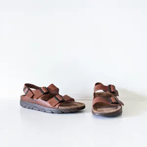 Leather Mephisto Zeus Slingback Sandal in Chestnut