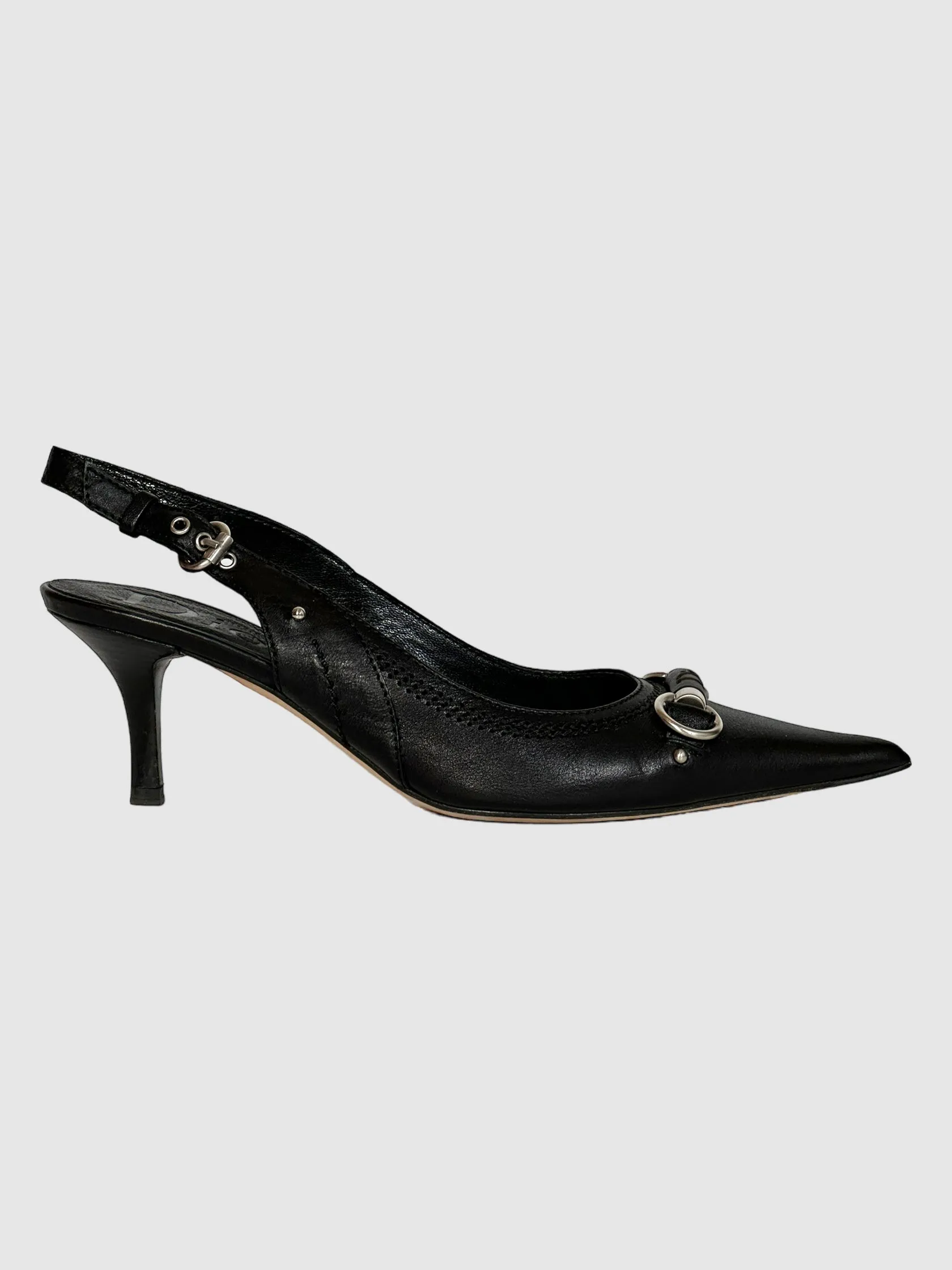 Leather Slingback Pumps - Size 35.5