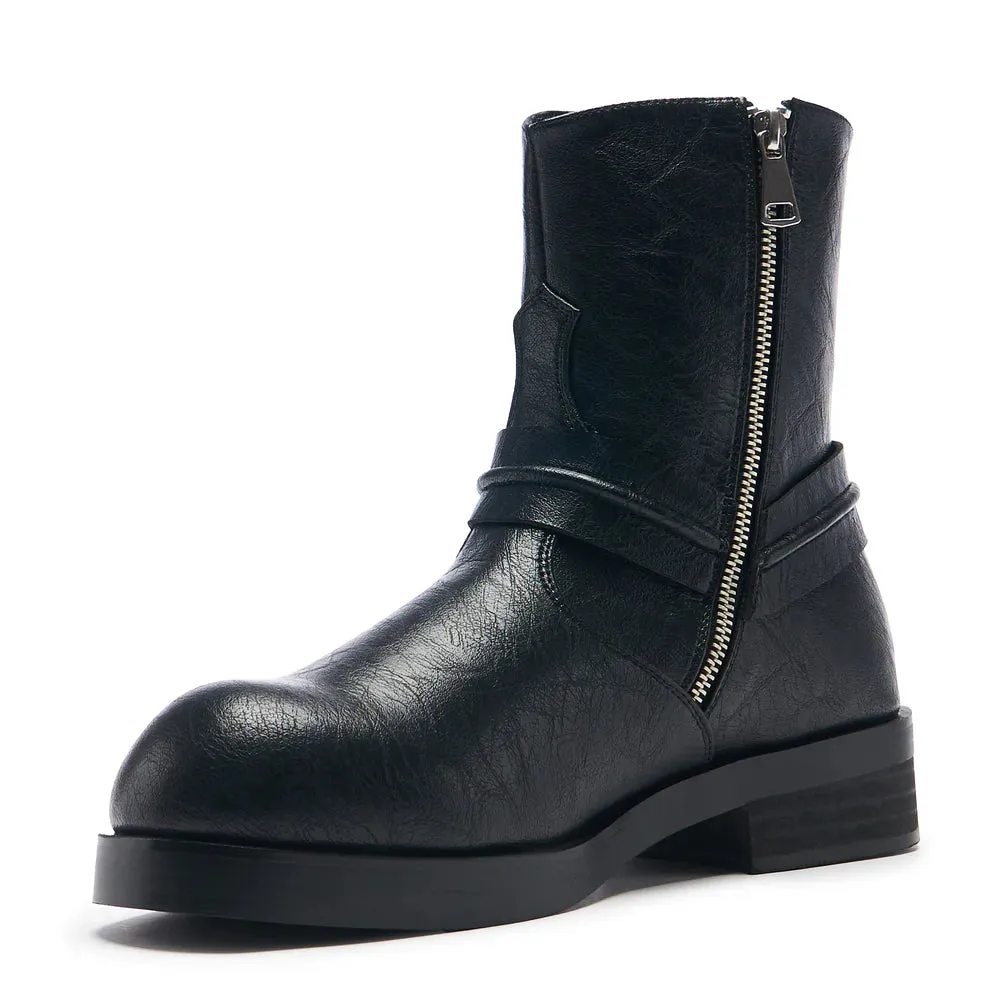 Legion Men's Stacked Hardware Biker Boots - Vintage Black