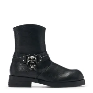 Legion Men's Stacked Hardware Biker Boots - Vintage Black