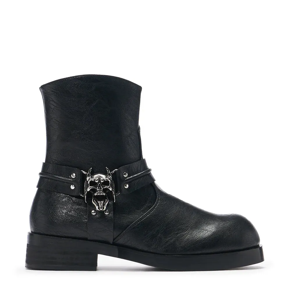 Legion Men's Stacked Hardware Biker Boots - Vintage Black