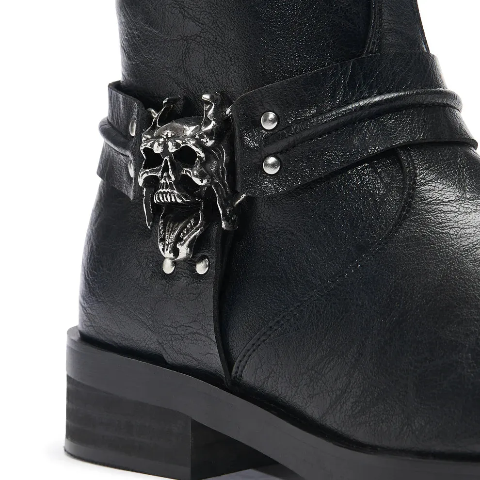 Legion Men's Stacked Hardware Biker Boots - Vintage Black