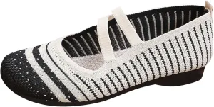 Light Weight Flat Ballet Casual Wear Knit Shoes Pointed Toe Knit Ballet Ladies Single Shoe Breathable Knitting Comfort Flats Ballet