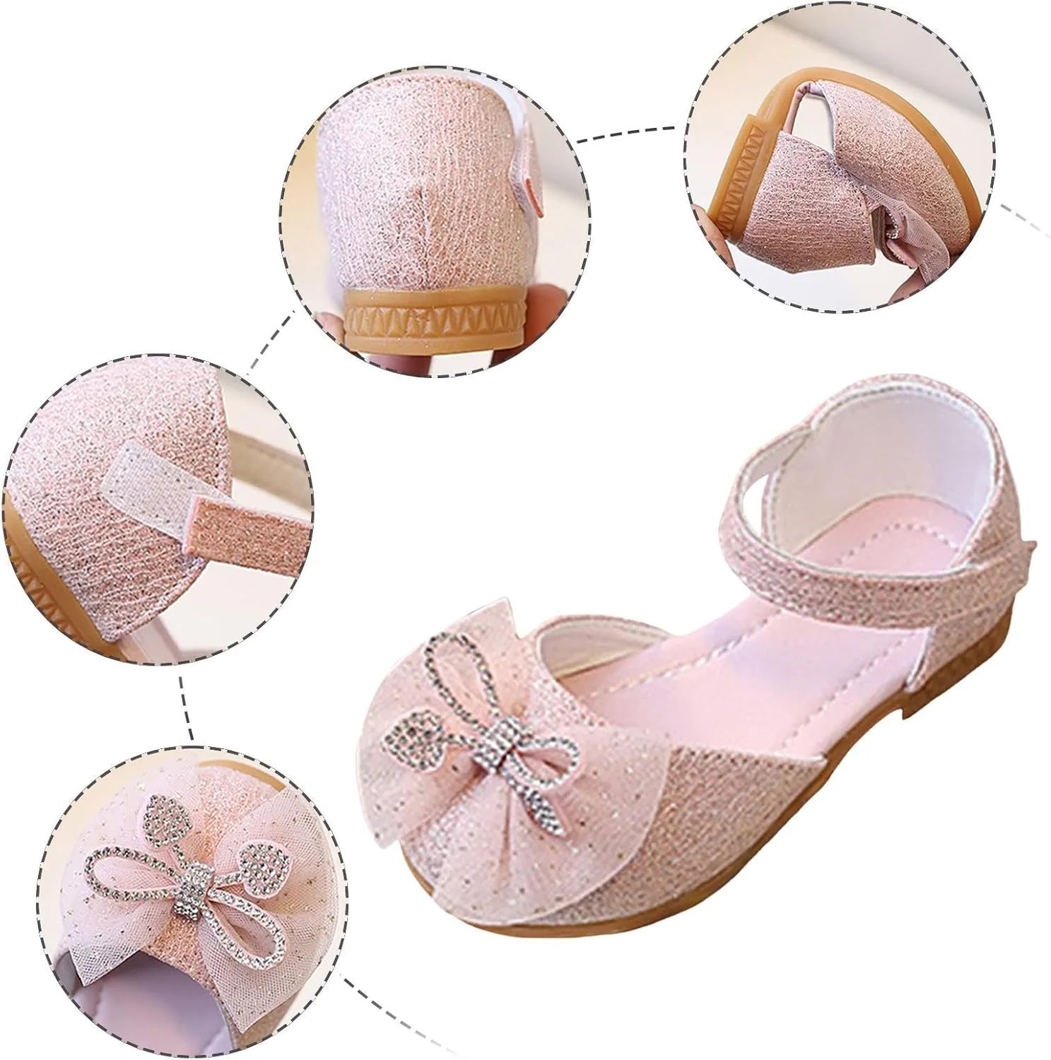 Lightweight Boys Girls Sandals New Children's Small Leather Shoes With Closures For Spring And Summer Korean Girls' Bowknot Shoes Rhinestone Sandals