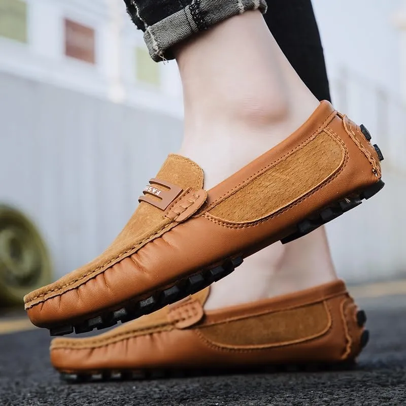 Loafers for Men Suede Vamp Penny Moccasins Driving Style Loafer Flat Heel Anti-Slip Comfortable Casual Slip-on