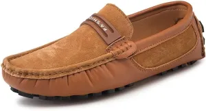 Loafers for Men Suede Vamp Penny Moccasins Driving Style Loafer Flat Heel Anti-Slip Comfortable Casual Slip-on