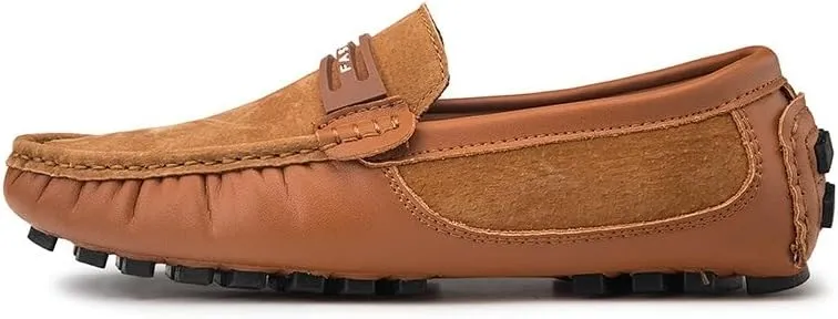 Loafers for Men Suede Vamp Penny Moccasins Driving Style Loafer Flat Heel Anti-Slip Comfortable Casual Slip-on
