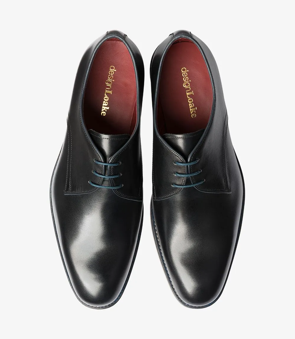 Loake Men's Drake Leather Derby Shoes Black