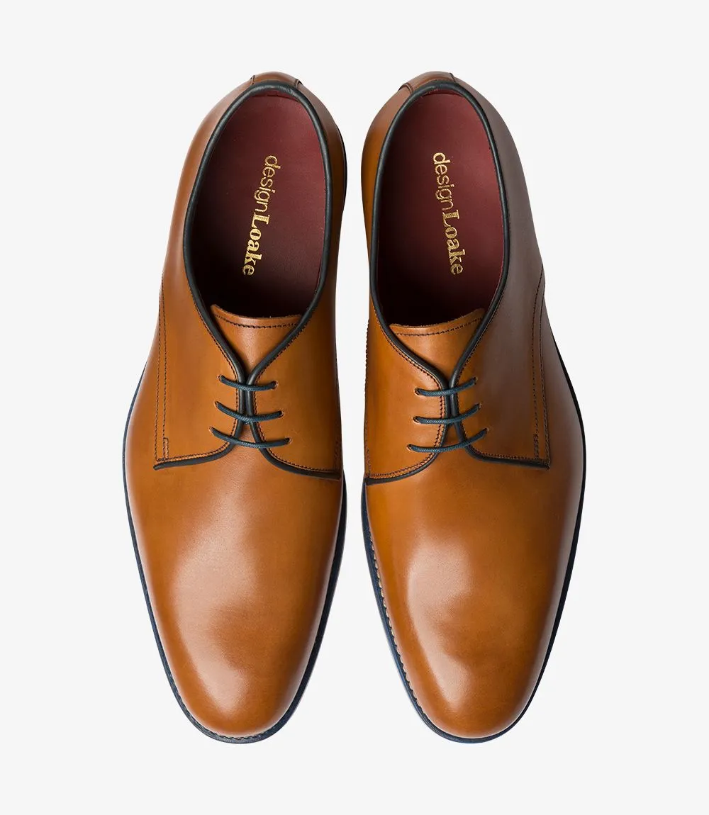Loake Men's Drake Leather Derby Shoes Tan