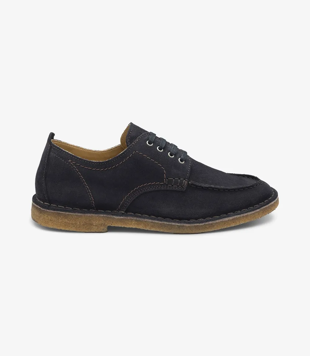 Loake Men's Jimmy Leather Plain-Tie Shoes Navy Blue Suede