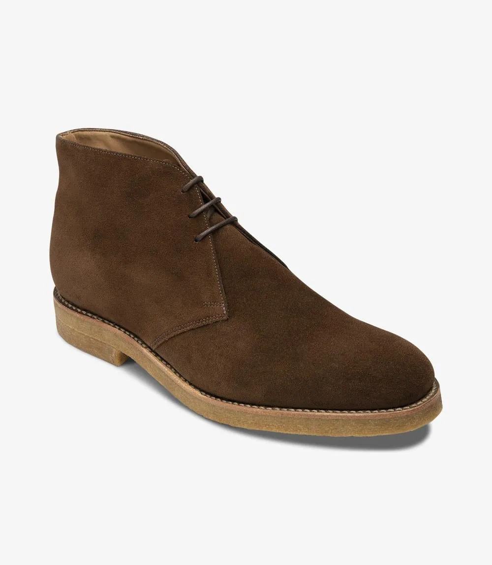 LOAKE RIVINGTON SUEDE BROWN CHUKKA BOOT CREPE SOLE G-WIDE