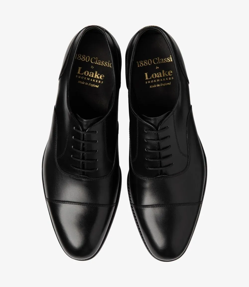LOAKE STONEGATE BLACK OXFORD TOE CAP LEATHER SOLE F-MEDIUM