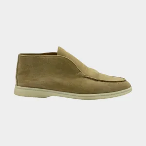 Loro Piana women's beige suede Open Walk loafers