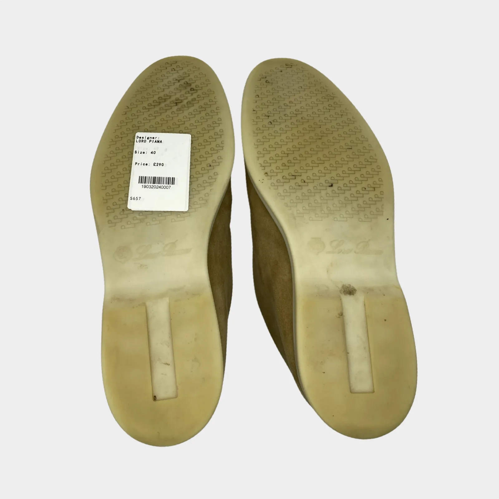 Loro Piana women's beige suede Open Walk loafers