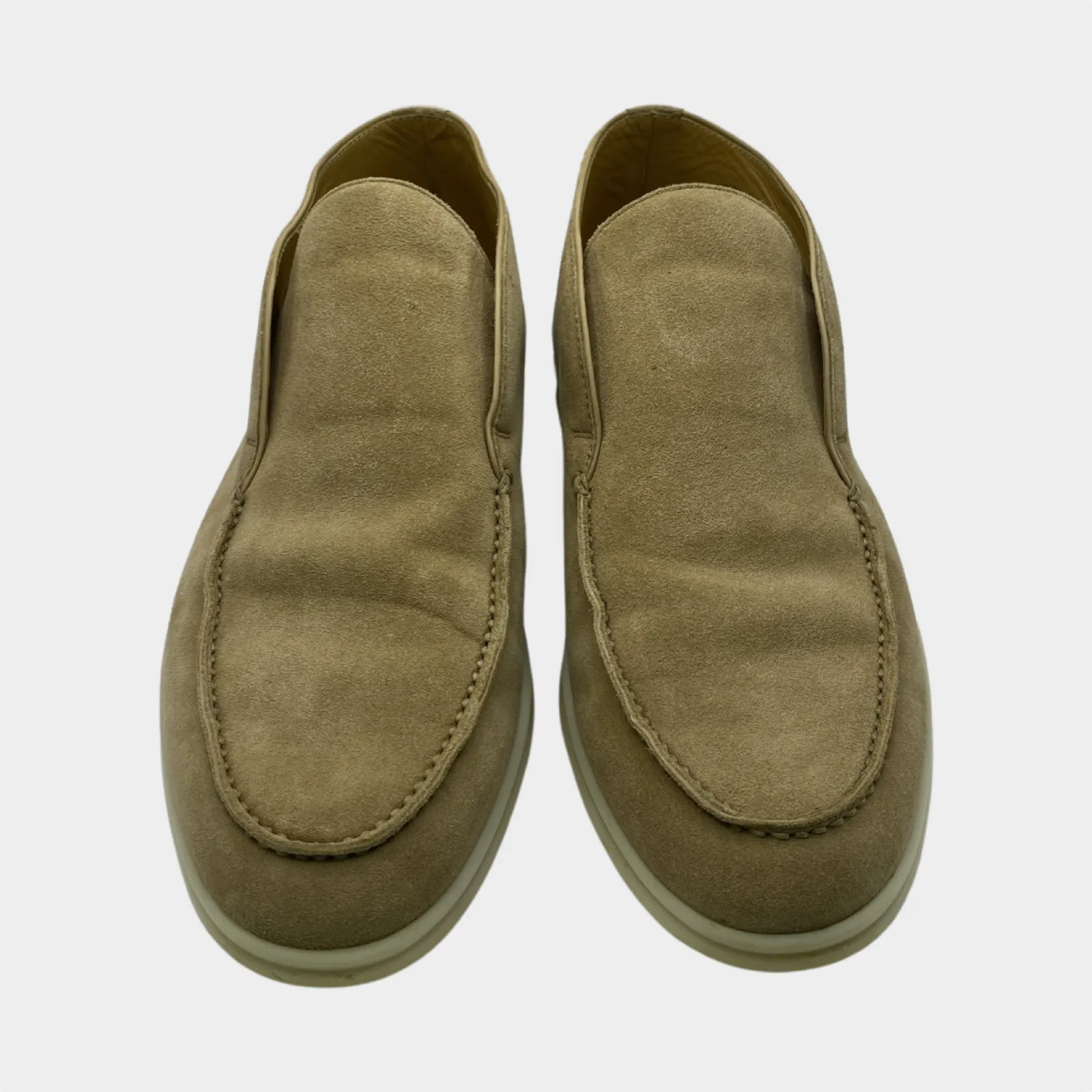 Loro Piana women's beige suede Open Walk loafers