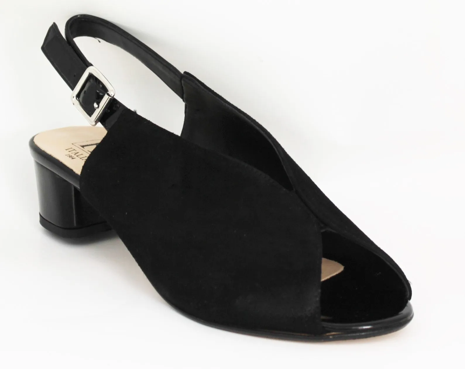 Low Heel Slingback Peep Toe Sandal